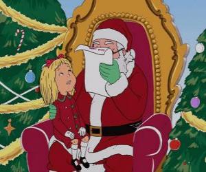 yapboz Santa Claus için konuşmak kız